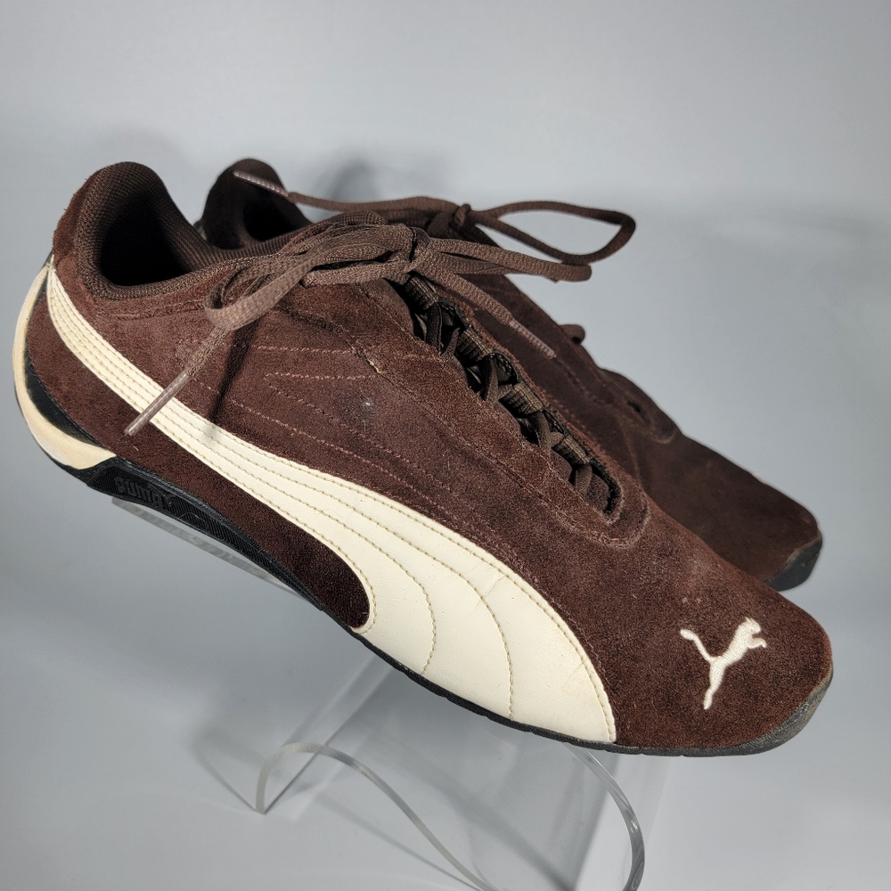 Vintage Puma Speed Cat Racing Driving Shoes Brown/White Suede Mens Size 6 EU 38 - Picture 1 of 15